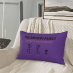 Funda de cojín personalizada con 2-8 nombres de esqueleto para la familia Decoración del hogar Regalo de cumpleaños de Halloween para la familia
