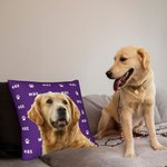 Personalized Cute Paw Pet Photo Throw Pillow Cover with Name Home Decor Birthday Gift for Pet Lovers