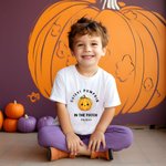 Personalized Coolest Pumpkin In The Patch 100% Cotton Kid T-shirt with Name Halloween Party Gift for Kids