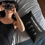 Funda de cojín personalizada con 2-8 nombres de esqueleto para la familia Decoración del hogar Regalo de cumpleaños de Halloween para la familia