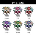 Personalized Floral Sugar Skull 100% Cotton Waffle Tea Towel with Name Kitchen Decor Day of the Dead Halloween Gift for Family Friend
