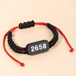 Personalizada Thin Red Line Pulsera ajustable hecha a mano de cuerda trenzada con la insignia de impresión en 3D Número de cumpleaños Gracias Regalo p