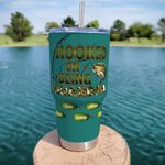 Personalized Hooked On Being Papa 30oz Tumbler with 1-16 Names Grandparents Day Father's Day Gift for Grandpa Dad