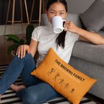 Funda de cojín personalizada con 2-8 nombres de esqueleto para la familia Decoración del hogar Regalo de cumpleaños de Halloween para la familia
