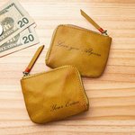 Gepersonaliseerd Vintage Plantaardig Gelooid Leren Mini Munttasje met Tekst Draagbaar Reisbenodigdheden Verjaardagscadeau voor Mannen Vrouwen