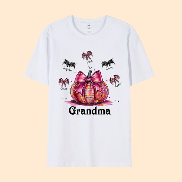 Spersonalizowana koszulka z dyniami i nietoperzami 100% bawełny Unisex Koszulka dla dzieci i dorosłych Halloween Prezent na Święto Dziękczynienia dla rodziny