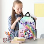 Zaino scolastico per bambini con nome, personalizzato, fantasia e unicorno, grande capacità, uso quotidiano, regalo di ritorno a scuola per le bambine e le ragazze.