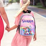 Zaino scolastico per bambini con nome, personalizzato, fantasia e unicorno, grande capacità, uso quotidiano, regalo di ritorno a scuola per le bambine e le ragazze.