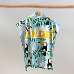 Personalized Quick Dry Sand Free Tropical Holiday Flamingos Hooded Beach Towel with Name Birthday Summer Gift for Kid
