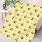 Personalized Cute Bee Soft Throw Blanket with Name Baby Shower Children's Day Birthday Gift for Kids Women Girls