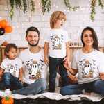 Personlig Söt Spöke Fladdermus Barn Aldult T-shirt Baby Bodysuit Halloween Present till Familj Vän