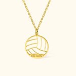 Collana con ciondolo inciso personalizzato con nome e cognome Gioielli a tema sportivo Ricordo di squadra Regalo di compleanno per l'amante della pallavolo Giocatore Allenatore