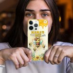 Personalized Mom’s Reason to Bee Happy Phone Case for iPhone with 1-10 Names Family Birthday Gift for Grandma Mom