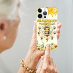 Personalized Mom’s Reason to Bee Happy Phone Case for iPhone with 1-10 Names Family Birthday Gift for Grandma Mom