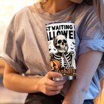 Esqueleto Personalizado Esperando Halloween Calabaza 20oz Nombre Vaso con Tapa Pajita Divertido Halloween Holiday Regalo para la Familia Amigo