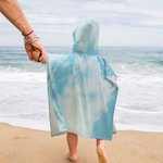 Personalised Quick Dry Tie Dye Colourful Microfiber Kid Hooded Beach Towel Poncho with Name Summer Vacation Party Gift for Boy Girl