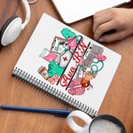 Personalisierte Krankenschwester Hut Stethoskop medizinische Element 120 Seiten A5 liniert Spiral Notebook mit Namen Graduierung Anerkennung Geschenk 