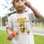 Personalized Multicolour Cute Bee Family 100% Cotton Adult Kid T-shirt with 1-10 Names Birthday Gift for Family