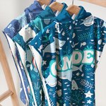 Personalised Shark Octopus Whales Ocean Theme Quick Dry Microfiber Hooded Beach Towel Poncho with Name Summer Travel Essential Gift for Kids