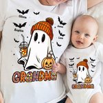 Personlig Söt Spöke Fladdermus Barn Aldult T-shirt Baby Bodysuit Halloween Present till Familj Vän