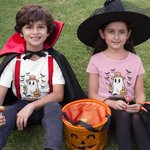 Personlig Söt Spöke Fladdermus Barn Aldult T-shirt Baby Bodysuit Halloween Present till Familj Vän