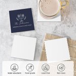 Personlig Hanukkah-dekor Halkfritt absorberande keramiskt underlägg med namn och text Uppsättning om 2 Hanukkah judisk present till familjen