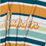 Personalized Vintage Coloured Stripes Soft Quick Dry Kid Hooded Beach Towel with Name Summer Vacation Beach Accessories Gift for Kids
