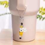 Personalized Handmade Silicone Sports Ball Water Bottle Handle Charm with Number for Stanley Tumbler Birthday Game Day Gift for Sport Lover
