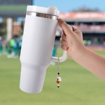 Personalized Handmade Silicone Sports Ball Water Bottle Handle Charm with Number for Stanley Tumbler Birthday Game Day Gift for Sport Lover