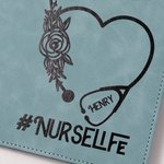 Personalized Multicolour Floral Heart Stethoscope Design Portable A4 Clipboard with Name and Text Birthday Nurse Week Gift for Medical Staff