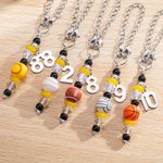 Personalized Handmade Silicone Sports Ball Water Bottle Handle Charm with Number for Stanley Tumbler Birthday Game Day Gift for Sport Lover