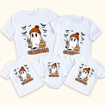 Personlig Söt Spöke Fladdermus Barn Aldult T-shirt Baby Bodysuit Halloween Present till Familj Vän