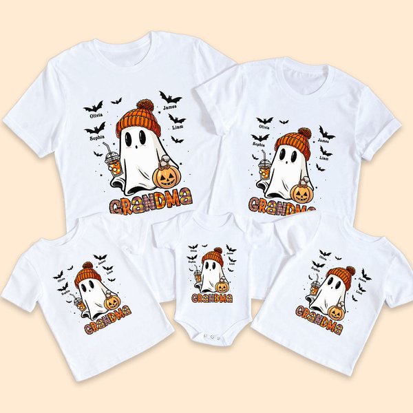 Personlig Söt Spöke Fladdermus Barn Aldult T-shirt Baby Bodysuit Halloween Present till Familj Vän