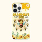 Personalized Mom’s Reason to Bee Happy Phone Case for iPhone with 1-10 Names Family Birthday Gift for Grandma Mom