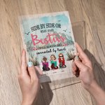 Personalized Side by Side or Miles Apart Besties will be Always Connected by Heart Acrylic Plaque Birthday Christmas Gift for Her