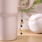 Personalized Handmade Silicone Sports Ball Water Bottle Handle Charm with Number for Stanley Tumbler Birthday Game Day Gift for Sport Lover