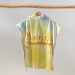 Personalised Quick Dry Tie Dye Colourful Microfiber Kid Hooded Beach Towel Poncho with Name Summer Vacation Party Gift for Boy Girl