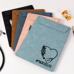 Personalized Multicolour Floral Heart Stethoscope Design Portable A4 Clipboard with Name and Text Birthday Nurse Week Gift for Medical Staff