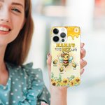 Personalized Mom’s Reason to Bee Happy Phone Case for iPhone with 1-10 Names Family Birthday Gift for Grandma Mom