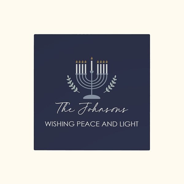 Personalized Hanukkah Decor Non-slip Absorbent Ceramic Coaster with Name and Text Set of 2 Hanukkah Jewish Gift for Family