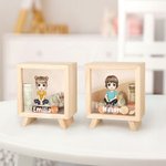 Personalized Cute Cartoon Character Wooden Clear Piggy Bank Money Box with Name Birthday Children's Day Gift for Boys Girls