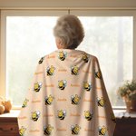 Personalized Cute Bee Soft Throw Blanket with Name Baby Shower Children's Day Birthday Gift for Kids Women Girls