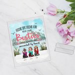 Personalized Side by Side or Miles Apart Besties will be Always Connected by Heart Acrylic Plaque Birthday Christmas Gift for Her
