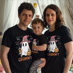 Personlig Söt Spöke Fladdermus Barn Aldult T-shirt Baby Bodysuit Halloween Present till Familj Vän