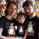 Personlig Söt Spöke Fladdermus Barn Aldult T-shirt Baby Bodysuit Halloween Present till Familj Vän