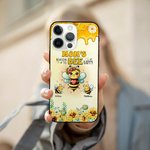 Personalized Mom’s Reason to Bee Happy Phone Case for iPhone with 1-10 Names Family Birthday Gift for Grandma Mom