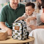 Personalized Green Tractor Design Kid Travel Backpack with Pen Case and Name Back to School  Birthday Gift for Boys Girls