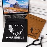 Personalized Multicolour Floral Heart Stethoscope Design Portable A4 Clipboard with Name and Text Birthday Nurse Week Gift for Medical Staff