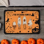Henkilökohtainen monivärinen lepakko kurpitsa 2 - 10 Ghosts Design liukumaton kynnysmatto nimellä ja tekstillä Halloween Home Decor lahja perheelle
