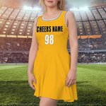 Personalized Multicolour Sleeveless Cheerleader Uniform Dress with Text and Number Sports Event Cheer Accessories Gift for Girls